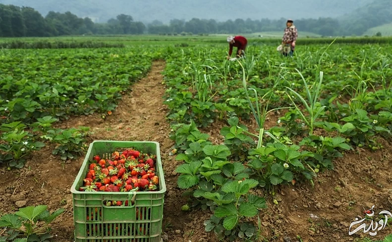(تصاویر) برداشت توت فرنگی در گلستان